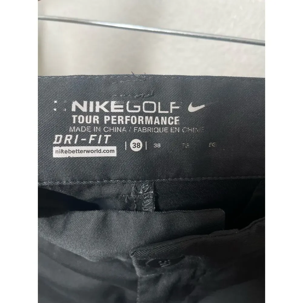 Nike Mens Golf Shorts Black Size 38 Tour Performance Dri-fit Pockets Stretch